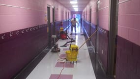 cleaning floor